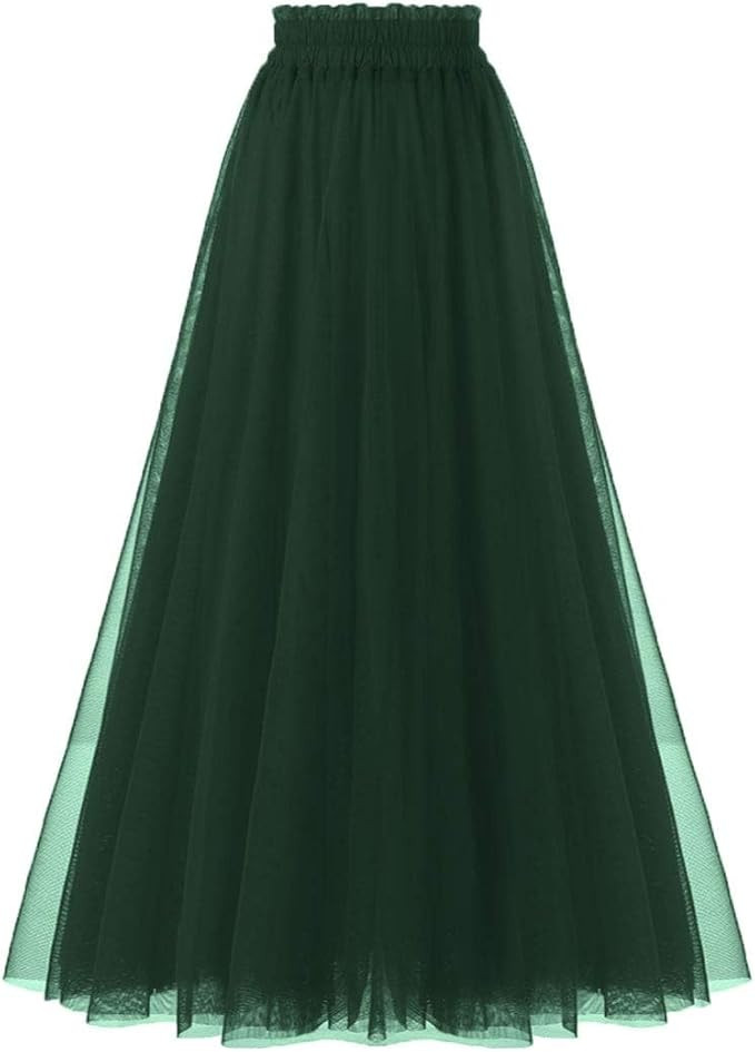OBBUE Women's A Line Tulle Party Evening Tutu Skirts Tea Length | Amazon (US)