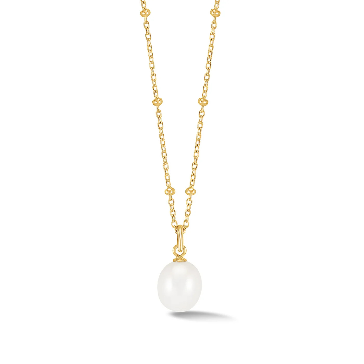 8mm Oval White Luna Pearl\u2122 Pendant | Dower & Hall (Global)