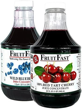 1 Quart Tart Cherry & 1 Quart Wild Blueberry "Cold Filled" Juice Concentrates | Amazon (US)