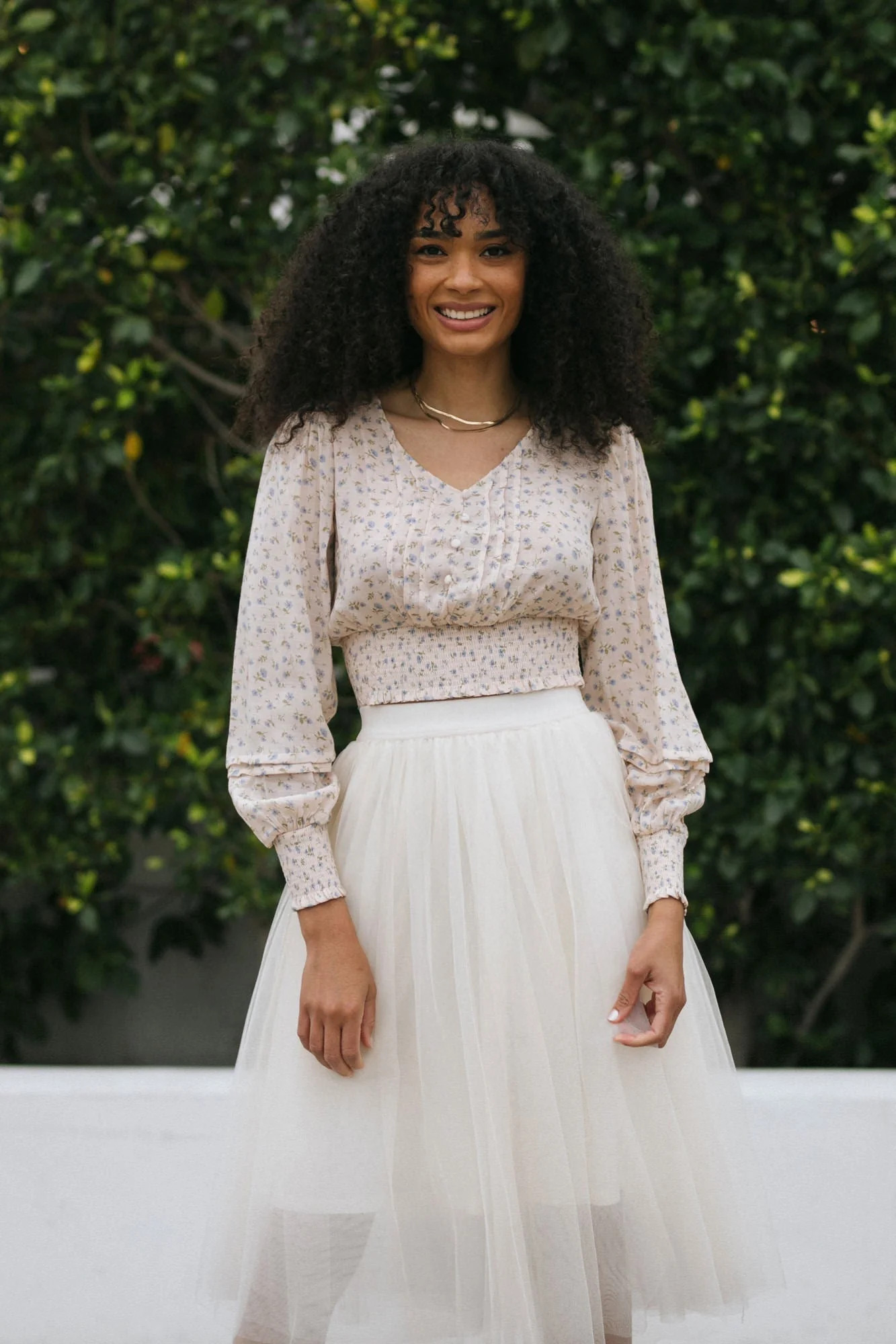 Danica V-Neck Button Top | Morning Lavender