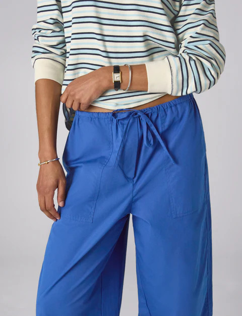 Sifnos Trousers: Fine Poplin, Cobalt Blue x Lucy Williams | With Nothing Underneath