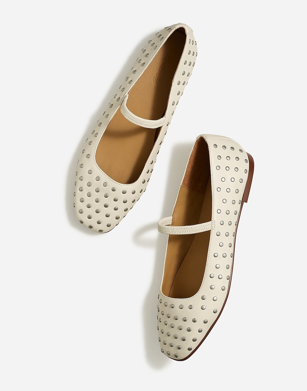 The Greta Ballet Flat in Stud-Embellished Leather | Madewell