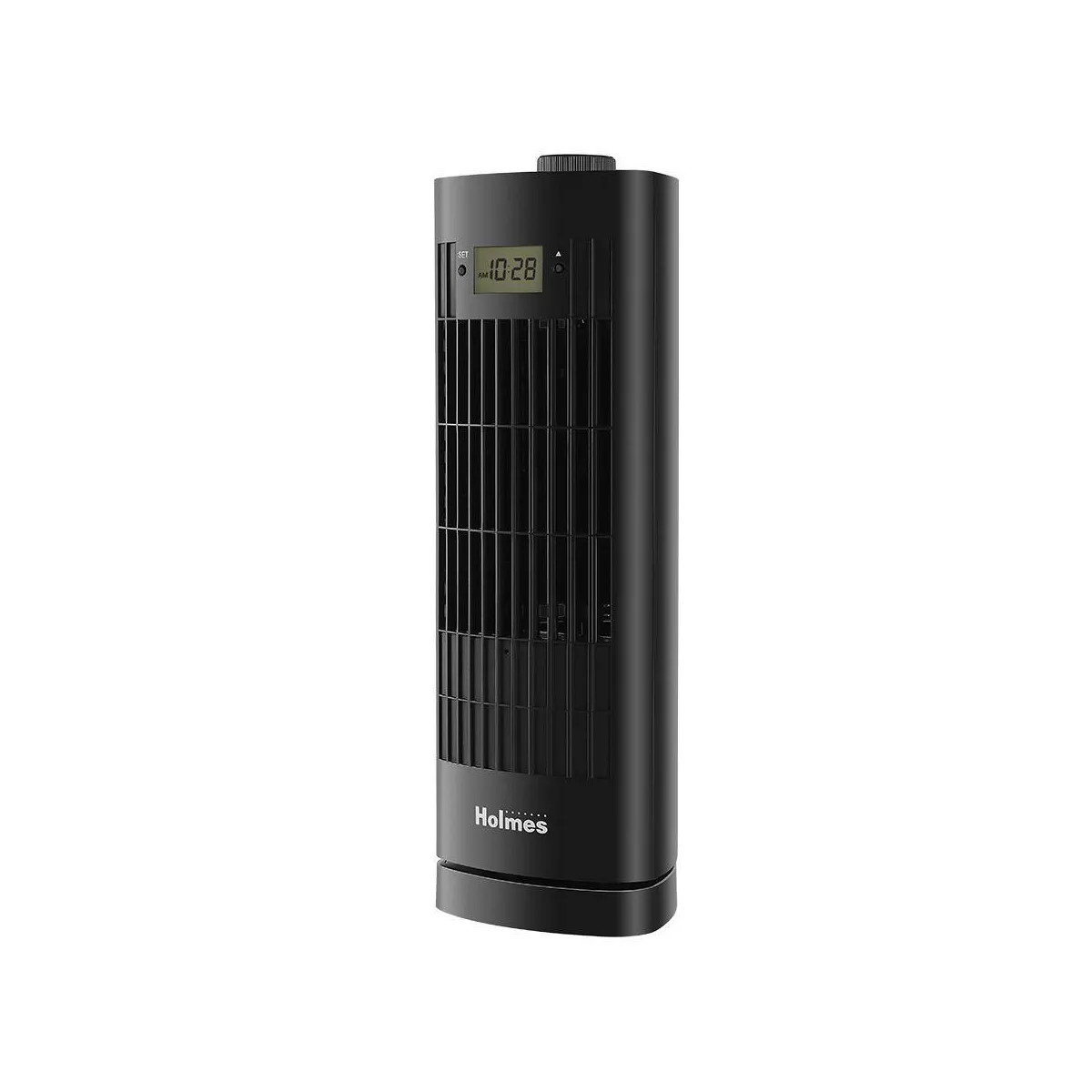 Holmes 13" Oscillating 3 Speed Mini Tower Fan with Digital Clock Black | Target