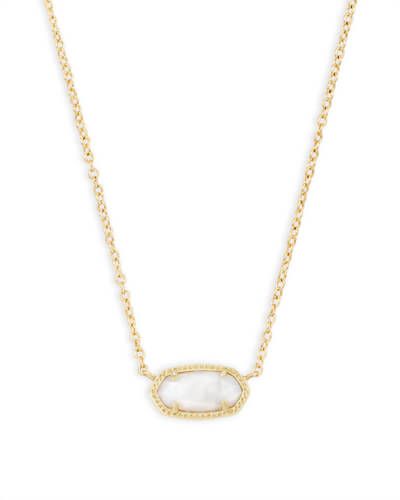 Elisa Gold Pendant Necklace in White Pearl | Kendra Scott