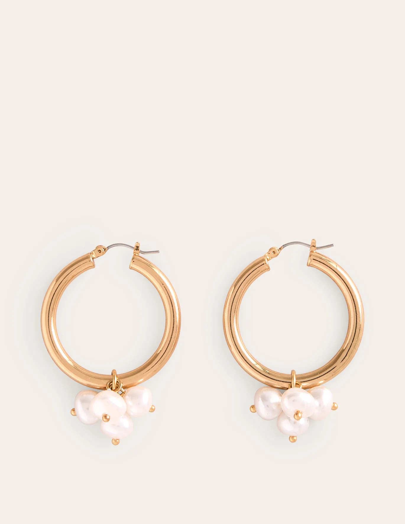 Faux Pearl Cluster Hoops | Boden UK