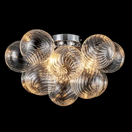 Maryamawit 3 - Light Dimmable Semi Flush Mount With 13 Swirled Glass Globe Bubble Ball | Wayfair North America