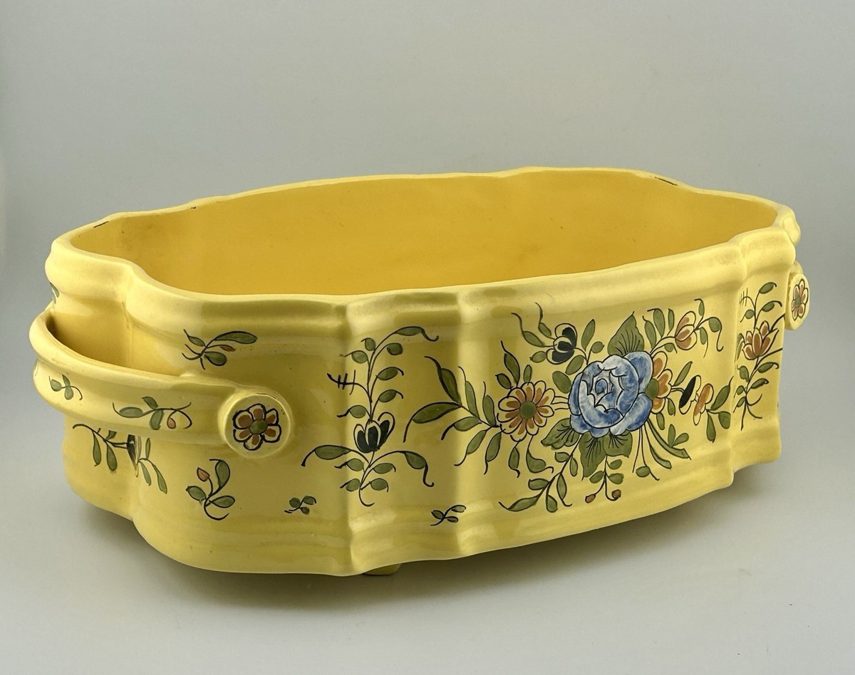 Faience Jardinière Planter France for B. Altman & Co Hand-Painted 1950s VTG | eBay US