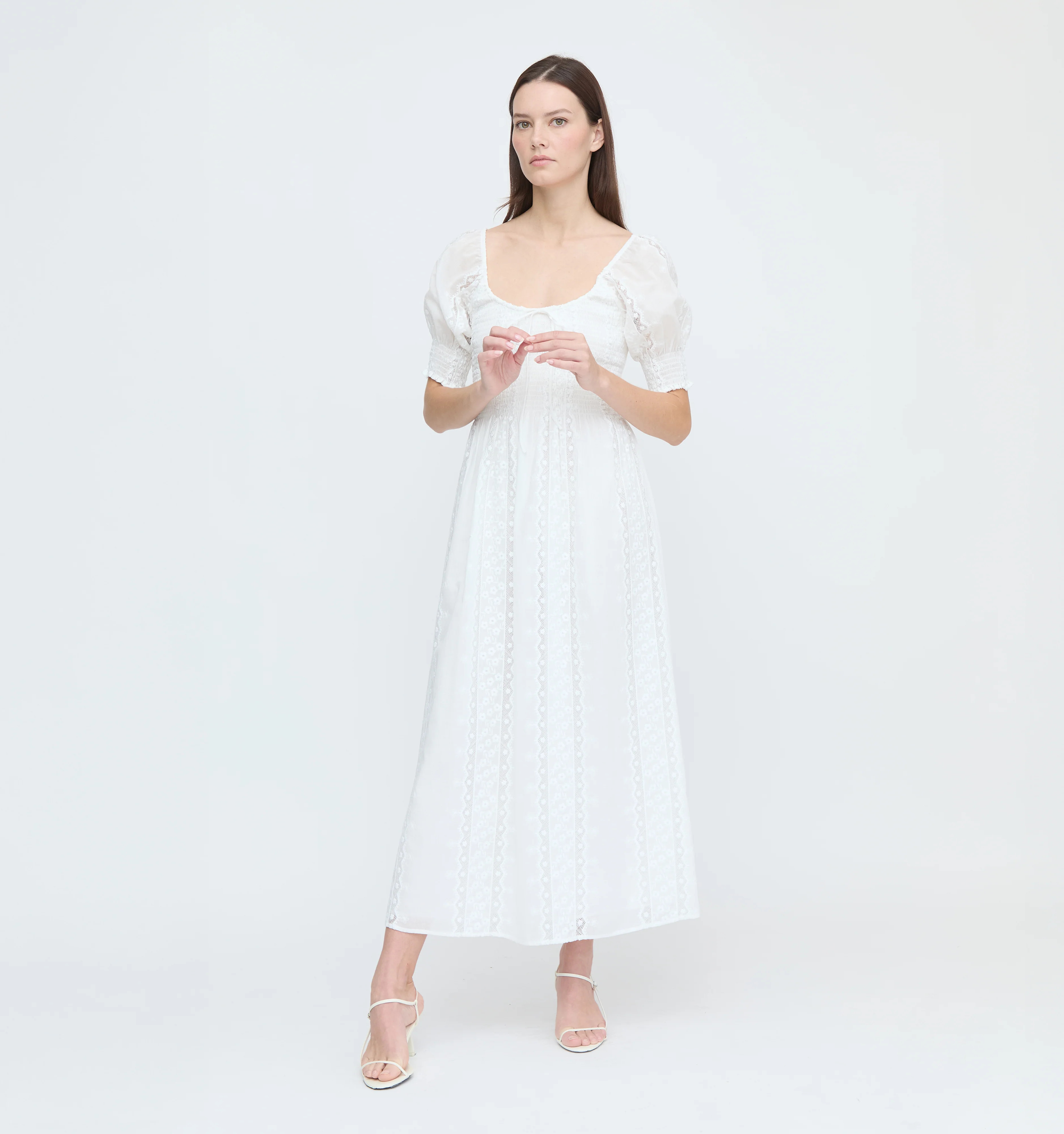 The Madeline Nap Dress - Black Linear Swiss Dot | Hill House Home US