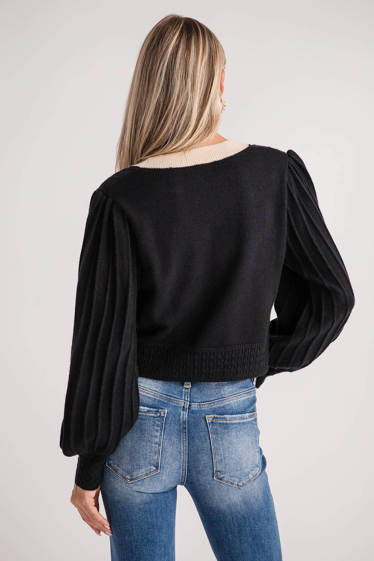 THML Cropped Cardigan with Gold Buttons | Social Threads