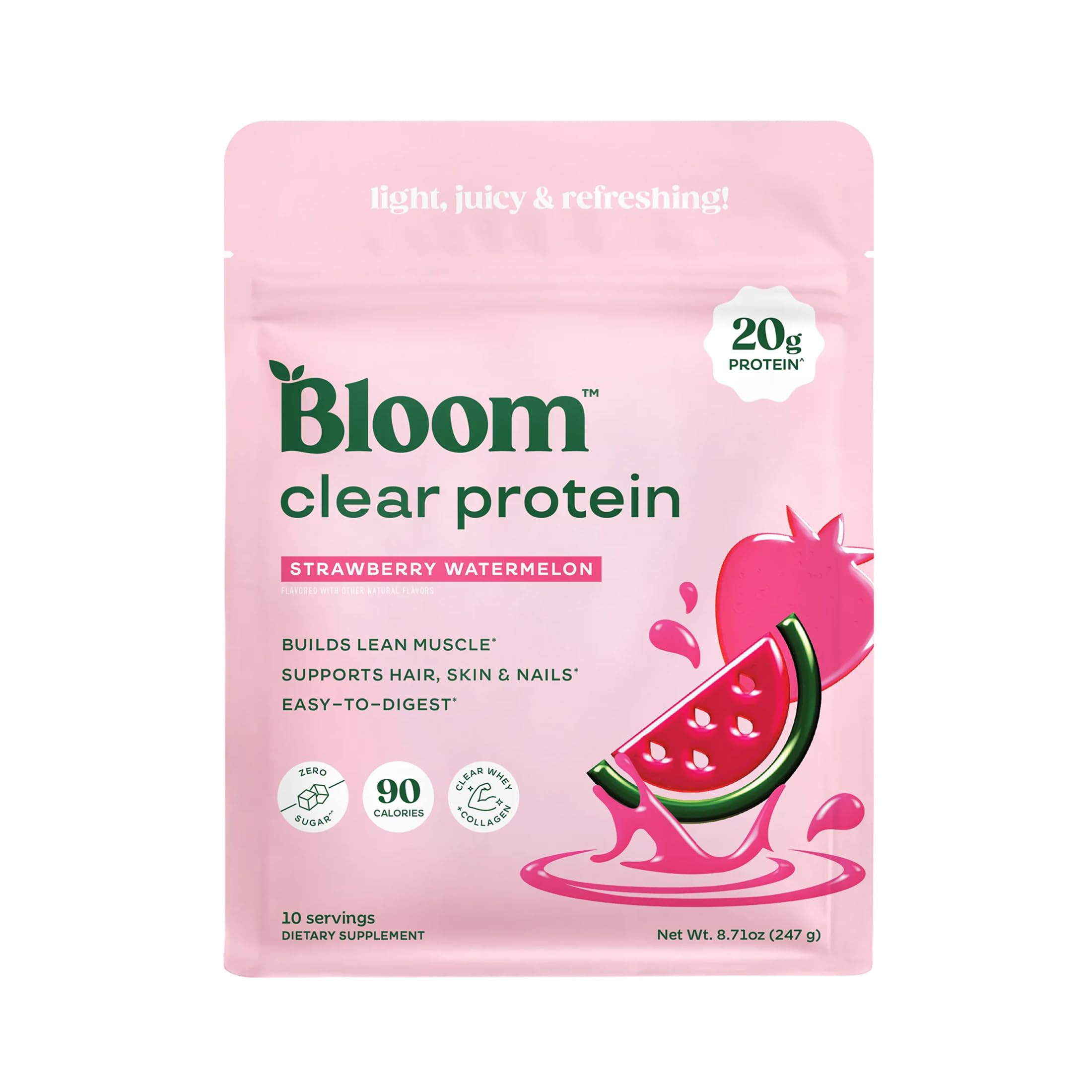 Bloom Whey Clear Protein, Strawberry Watermelon 10ct | Amazon (US)