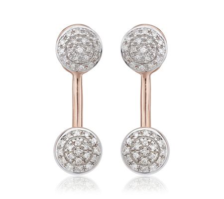 Rose Gold Fiji Mini Button Jacket Earrings Diamond | Monica Vinader (US)