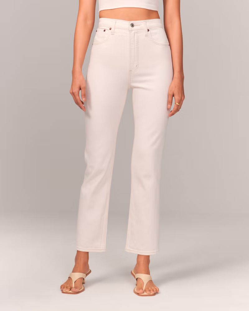 Women's Ultra High Rise Ankle Straight Jean | Women's Bottoms | Abercrombie.com | Abercrombie & Fitch (US)