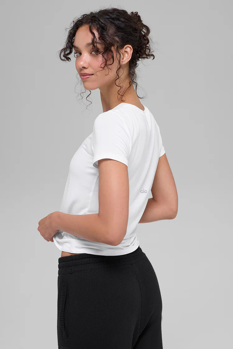 All Day Short Sleeve - White | Alo Yoga (US)