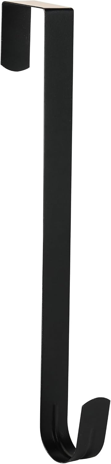 Slim Over The Door Wreath Hanger for Front Door, 12" Black 1 Pack | Amazon (US)