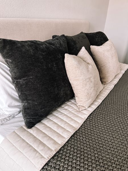 our bedding set - pillows are extremely comfy! We have a king size and use the blanket overtop 

#LTKworkwear #LTKFind #LTKhome