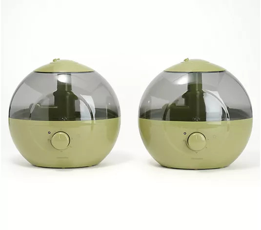 Homedics Set of 2 Round 0.66 Gal Ultrasonic Top Fill Humidifier | QVC