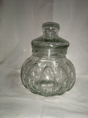Vintage Large PUMPKIN BUBBLE APOTHECARY JAR with Lid Thick Glass Indiana Anchor?  | eBay | eBay US