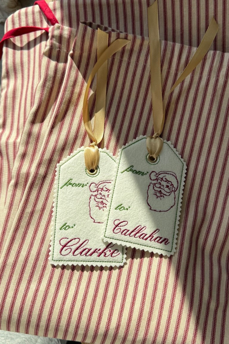 The shop I ordered the name tag from is taking a break on Etsy, but linking similar ones I love + the Santa sacks!♥️♥️

#LTKSeasonal #LTKHoliday #LTKGiftGuide