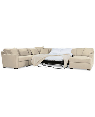 Radley 5-Pc. Fabric Sleeper Sectional Sofa, Macy's Exclusive - Macy's | Macy's