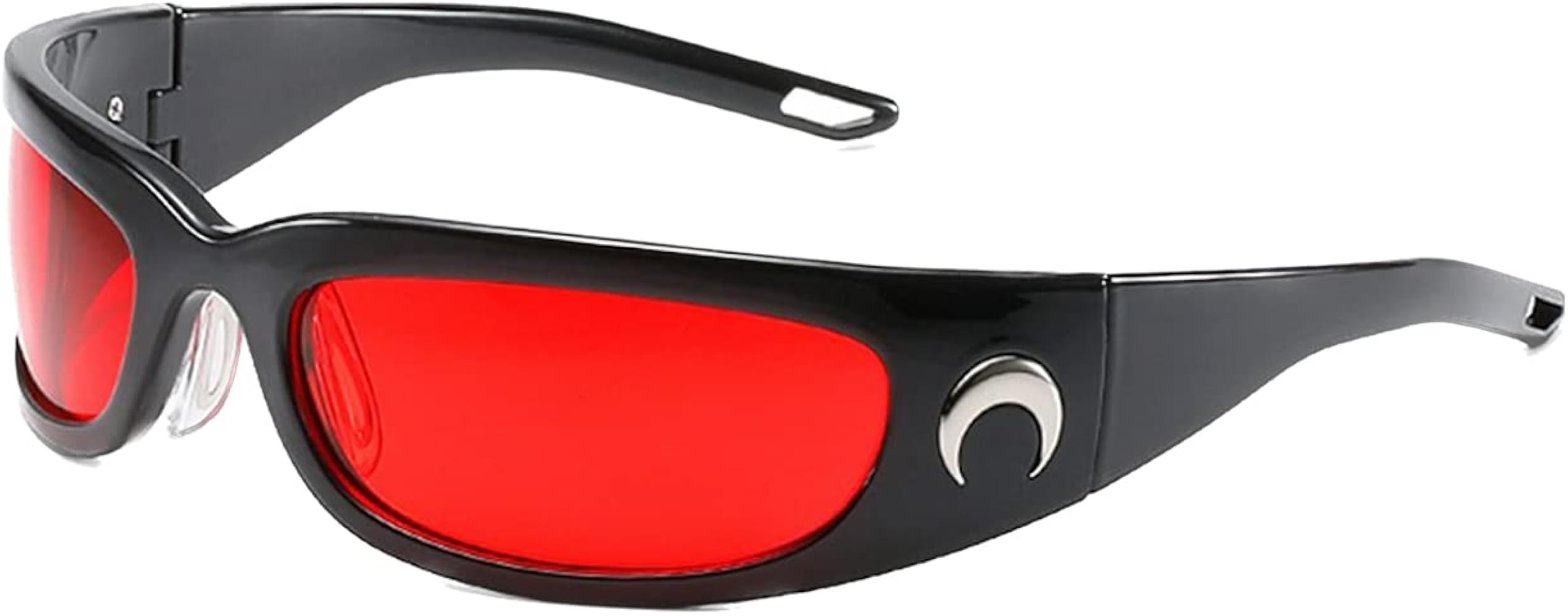Wrap Round Sunglasses Y2K Trendy, Fashion Black Sport Shades Moon Décor… | Amazon (US)