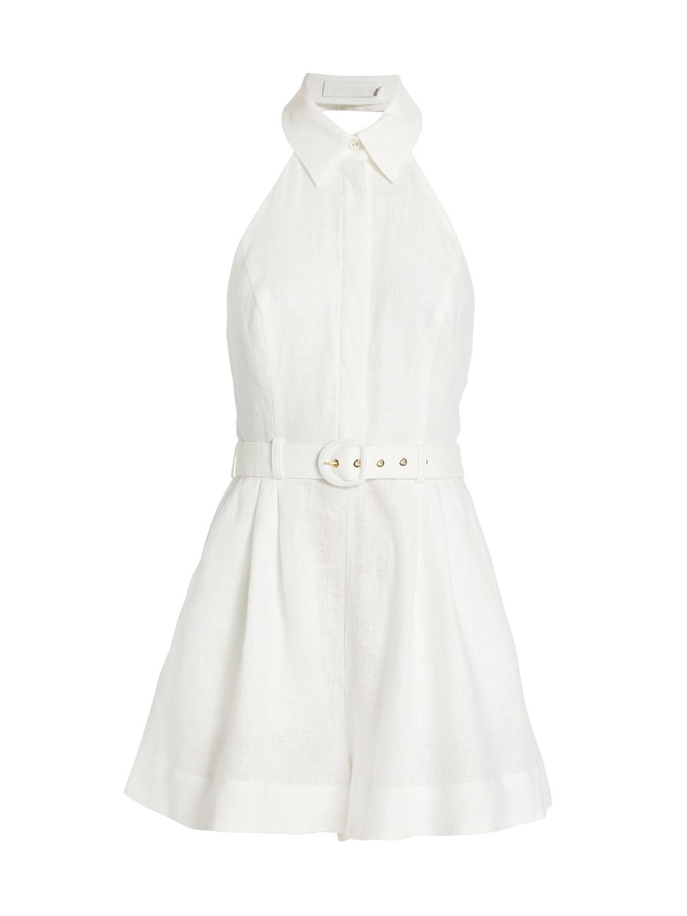 Women's Tiggy Belted Linen Halter Playsuit - Ivory - Size 8 - Ivory - Size 8 | Saks Fifth Avenue