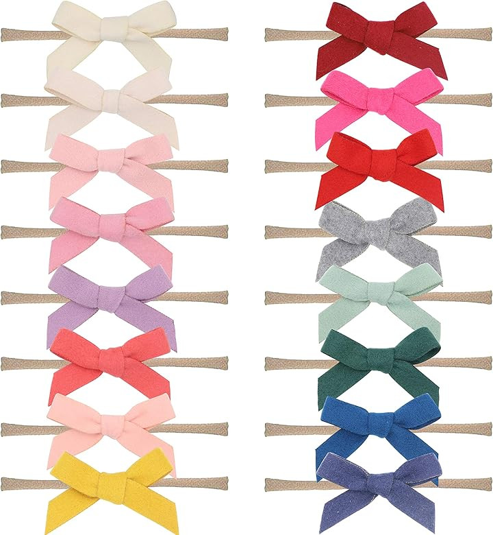 Baby Girl Headbands Bows and Flowers, Newborn Infant Toddler Nylon Hairbands Hair Accessories by ... | Amazon (US)