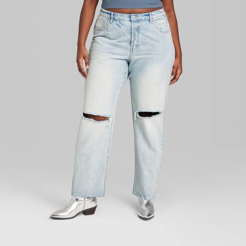 Women's High-Rise Curvy Straight Jeans - Wild Fable™ Light Wash | Target