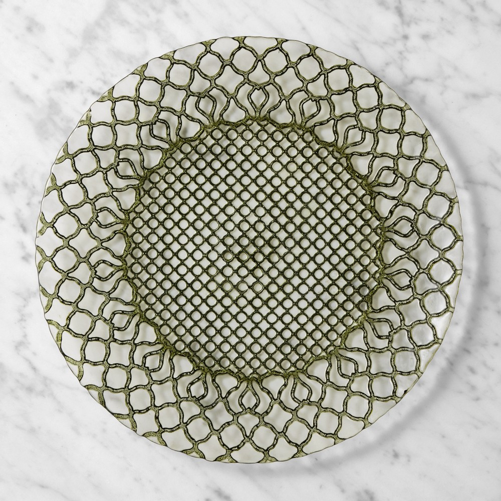 Basketweave Glass Charger | Williams-Sonoma