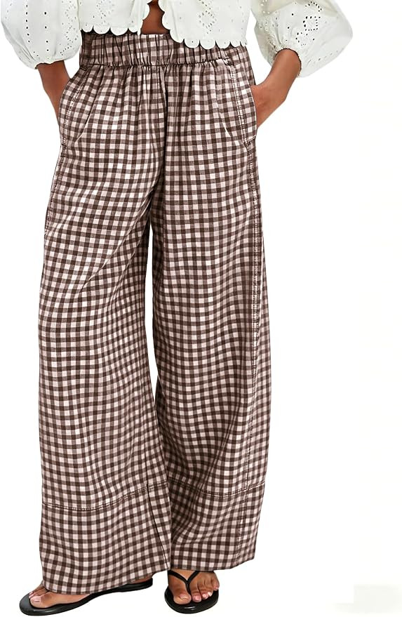Linen Pants for Women Wide Leg Long Lounge Trousers | Amazon (US)