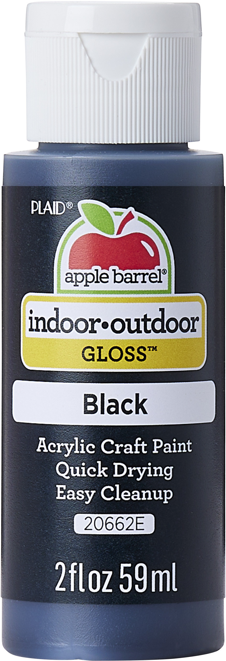Apple Barrel Acrylic Craft Paint, Gloss Finish, Black, 2 fl oz - Walmart.com | Walmart (US)
