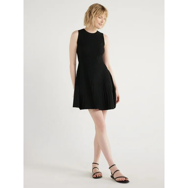 Scoop Women's Sleeveless High Neck Solid Mini Sweater Dress, Sizes XS-XXL | Walmart (US)
