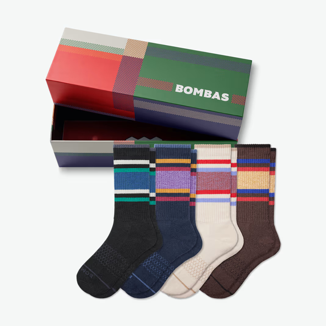 Men's Merino Wool Blend Calf Sock 4-Pack Gift Box | Bombas