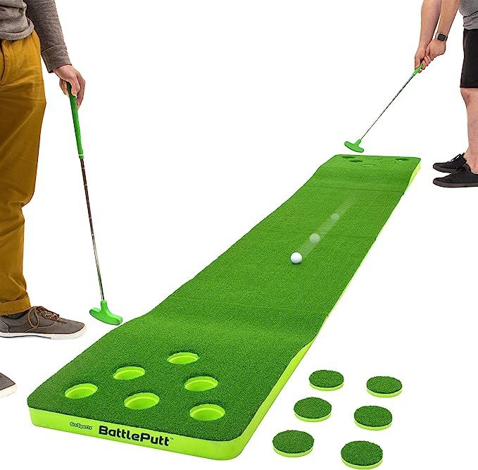 GoSports Battleputt Golf Putting Game, 2-on-2 Pong Style Play with 11’ Putting Green, 2 Putters... | Amazon (US)