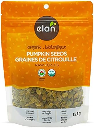 ELAN Organic Pumpkin Seeds, Non-GMO, Vegan, Gluten-Free, Kosher, 185g | Amazon (CA)