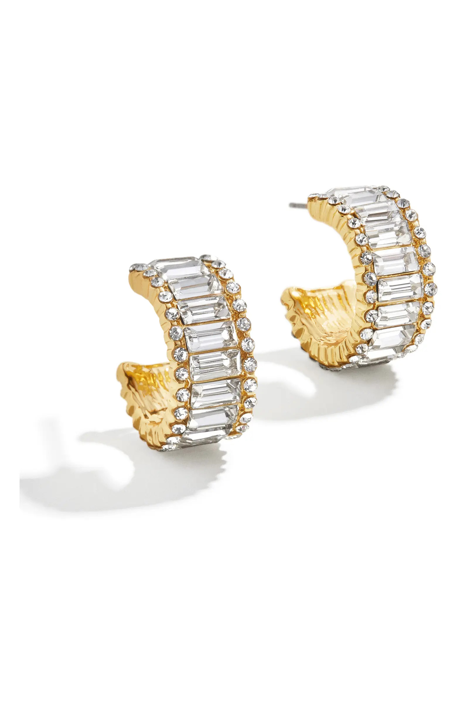 BaubleBar Baguette & Round Crystal Huggie Hoop Earrings | Nordstromrack | Nordstrom Rack