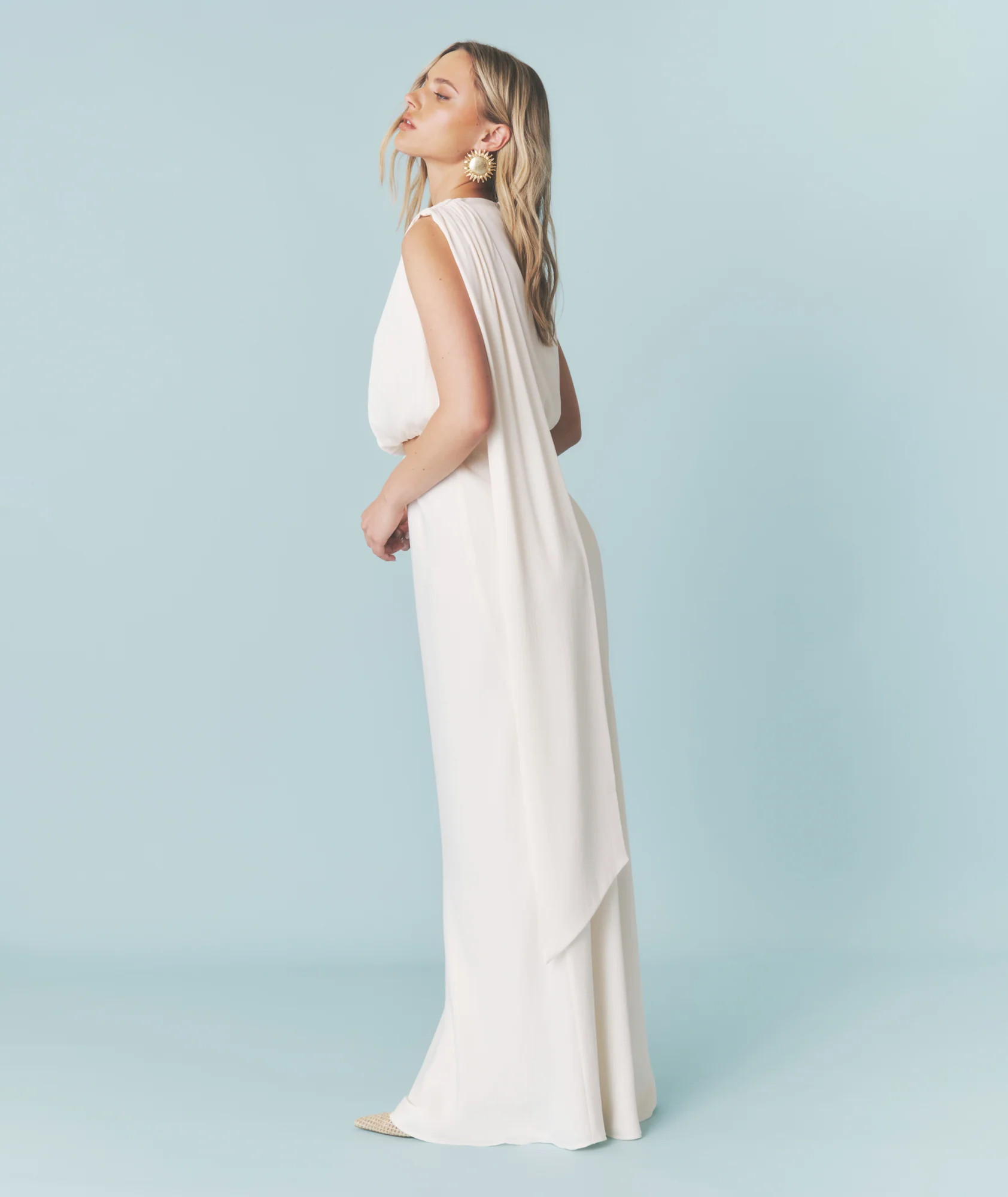 Satin Bias Maxi Skirt - Cream | Six Stories