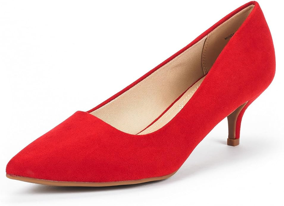 DREAM PAIRS Women's Moda Low Heel D'Orsay Pointed Toe Pump Shoes | Amazon (US)