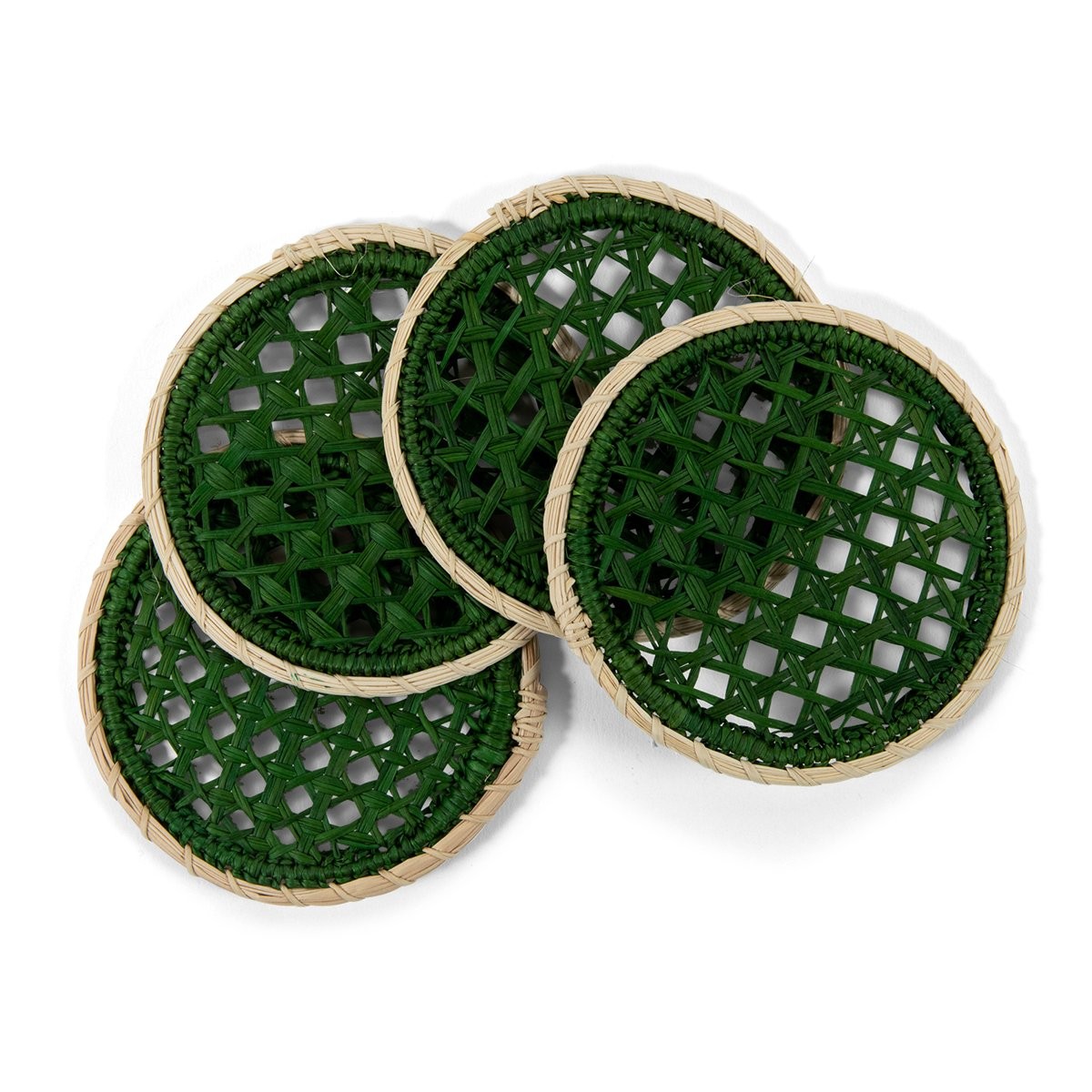Raffia Coasters S/4 - Green | Furbish Studio