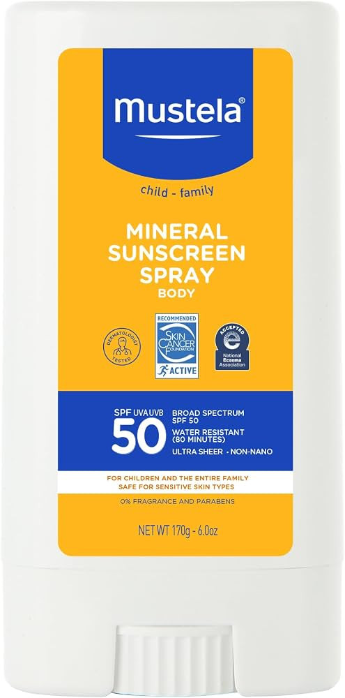 Mustela Baby Mineral Sunscreen Stick SPF 50 Broad Spectrum - Face & Body Sun Stick with 70% Organ... | Amazon (US)