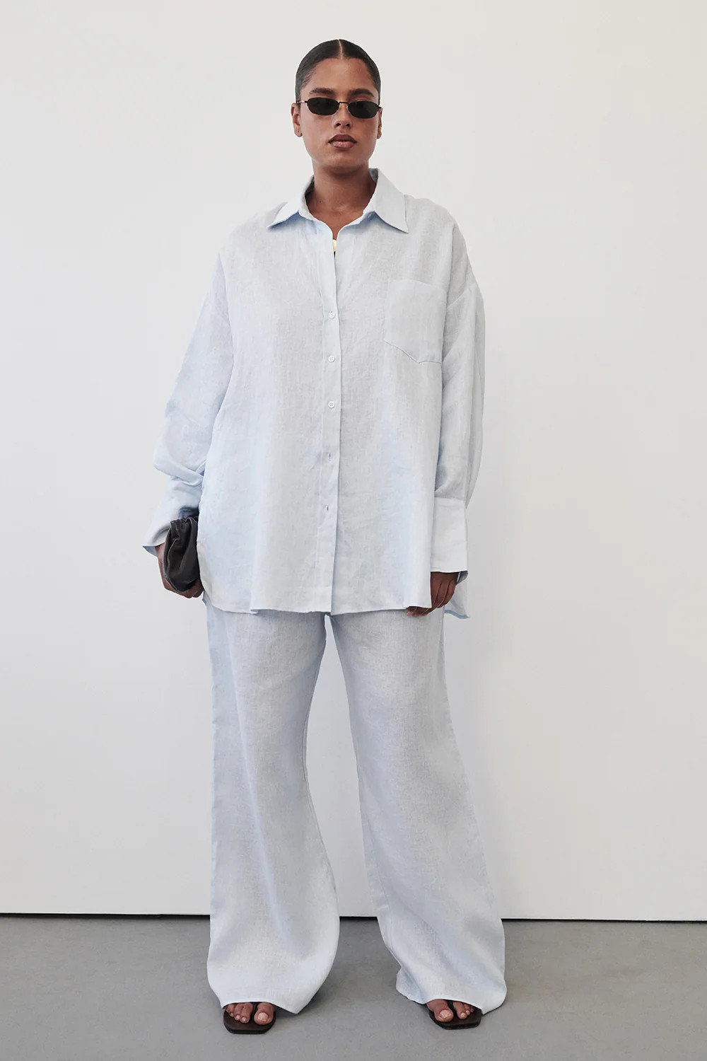 ELLIS ICE BLUE LINEN SHIRT | DISSH