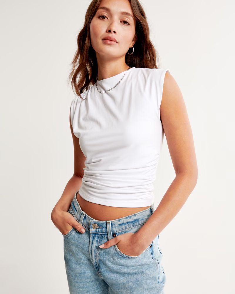 Women's Draped Shell Top | Women's Tops | Abercrombie.com | Abercrombie & Fitch (US)