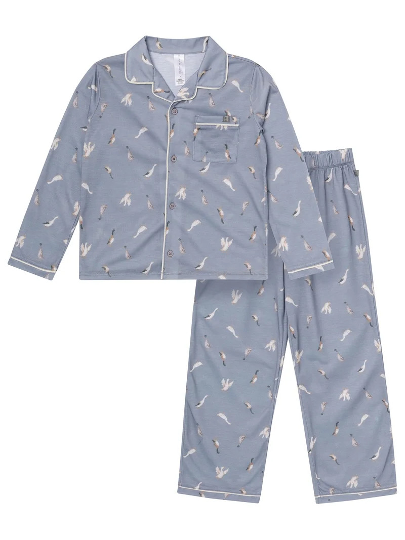 Modern Moments by Gerber Boy Coat Long Sleeve Pajama Set, 2-Piece, Sizes 6 - 12 Kids | Walmart (US)