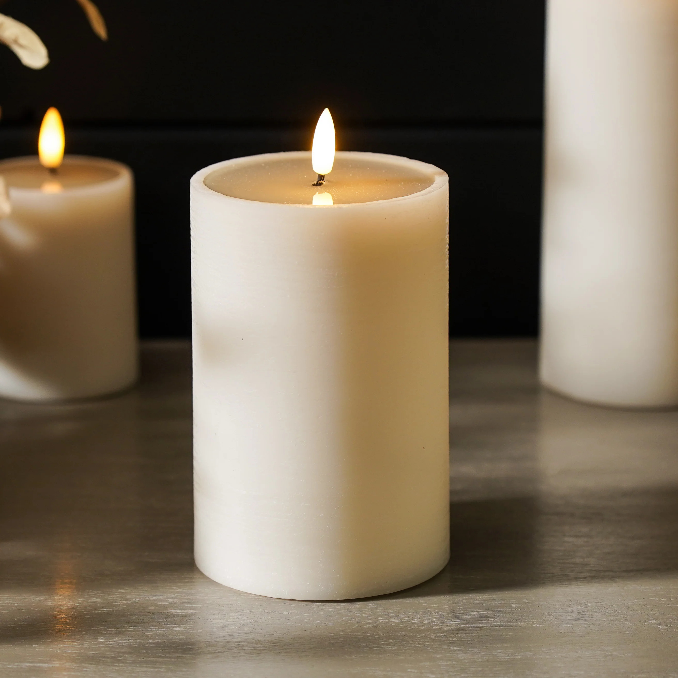 Textured Ivory Melting Effect Flameless Candle | MJHome