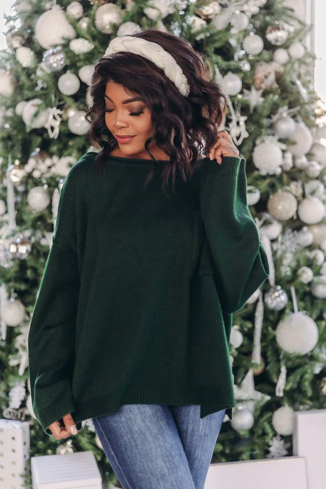 Cozy Up Pocket Green Sweater | The Pink Lily Boutique