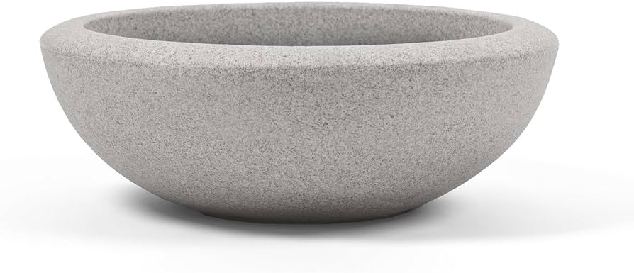ARBORA 21" Santorini Bowl Polyresin Indoor and Outdoor Planter with Stone Blend Concrete Gray Fin... | Amazon (US)