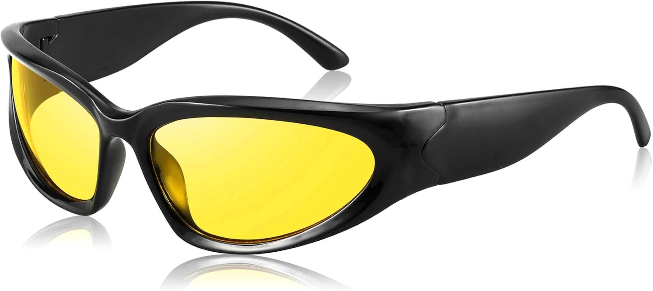 JASPIN Y2K Wrap Around Sunglasses for Women Men Sliver Oval Fashion Trendy Sport Shades UV400 Eye... | Amazon (US)