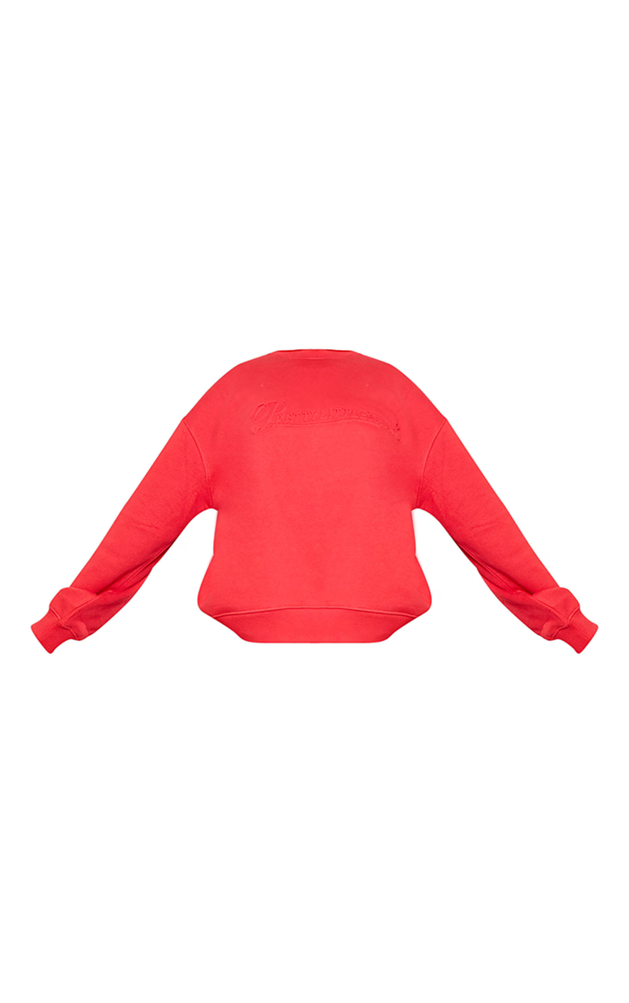 Plus Red Embossed Graphic Oversized Sweatshirt | Pretty Little Thing (Australia & New Zealand)