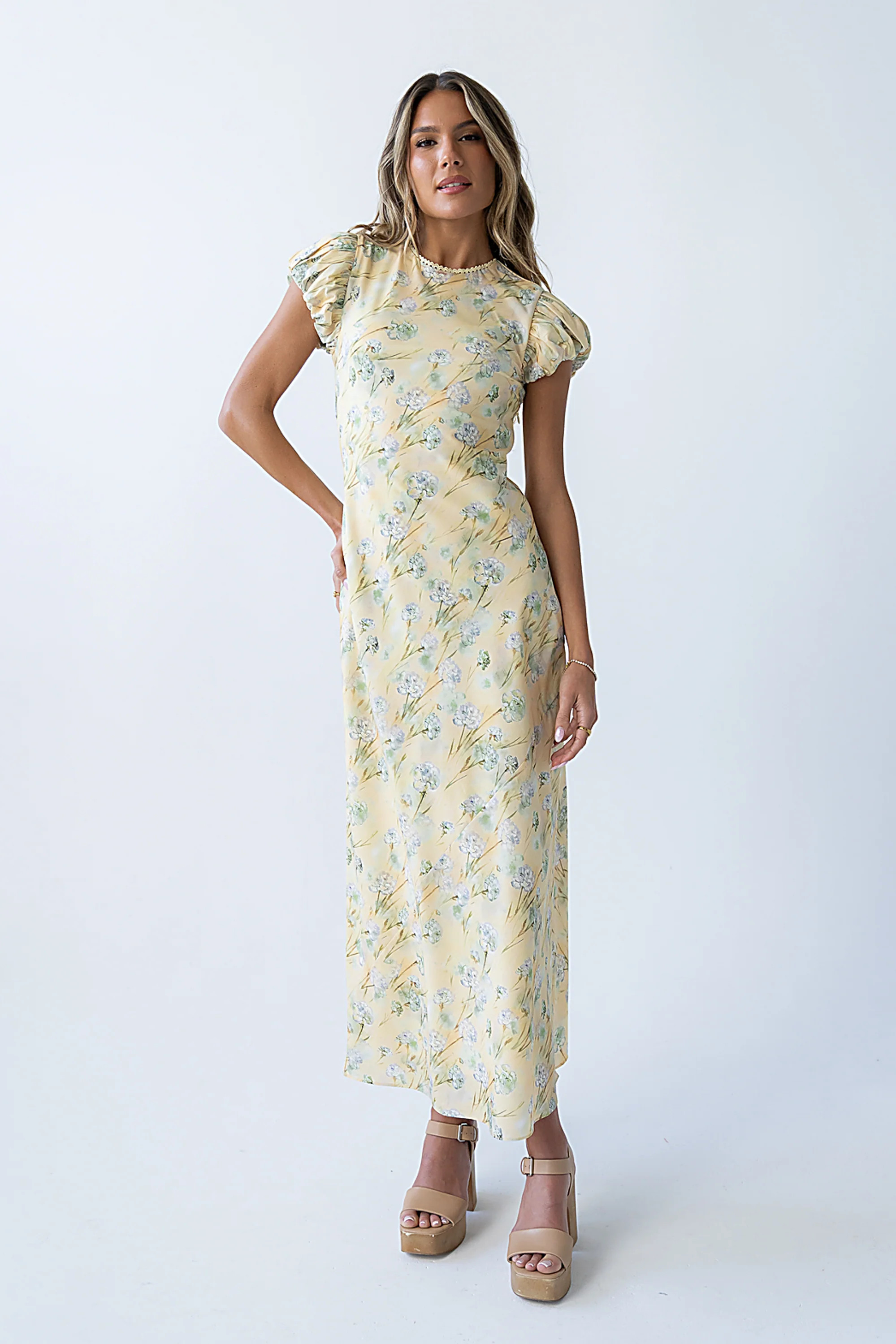 Ellianna Floral Maxi Dress in Butter Yellow | Böhme US