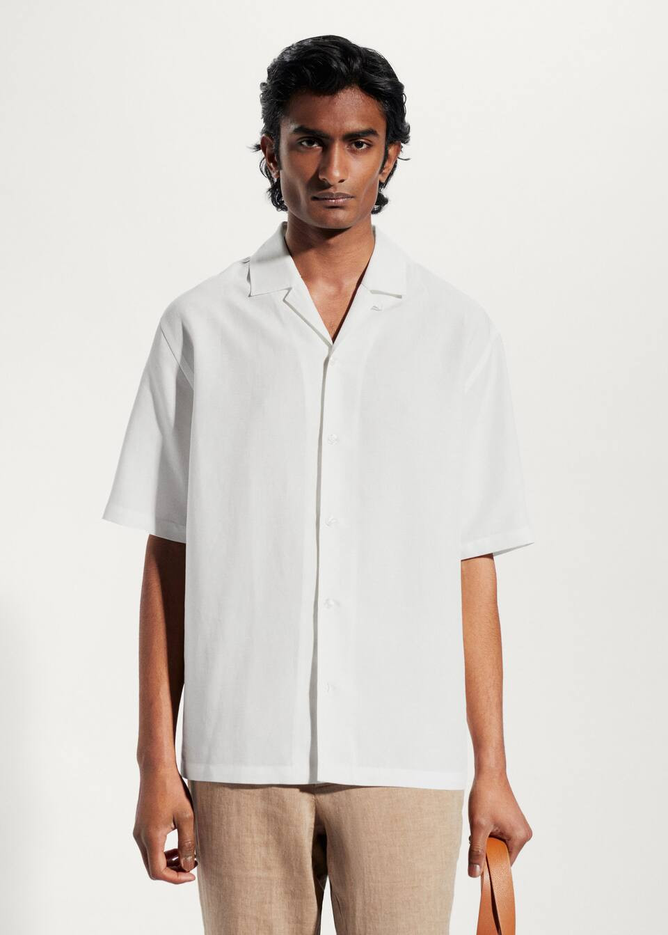 Regular-fit linen bowling shirt | MANGO (US)