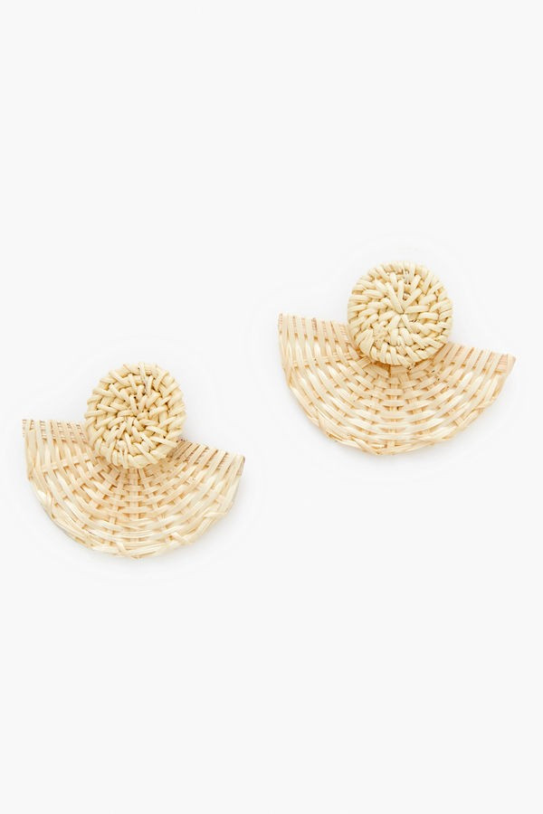 Basketweave Fan Earrings | Tuckernuck (US)